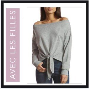 Avec Les Filles Tie waist Sweatshirt